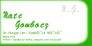 mate gombocz business card